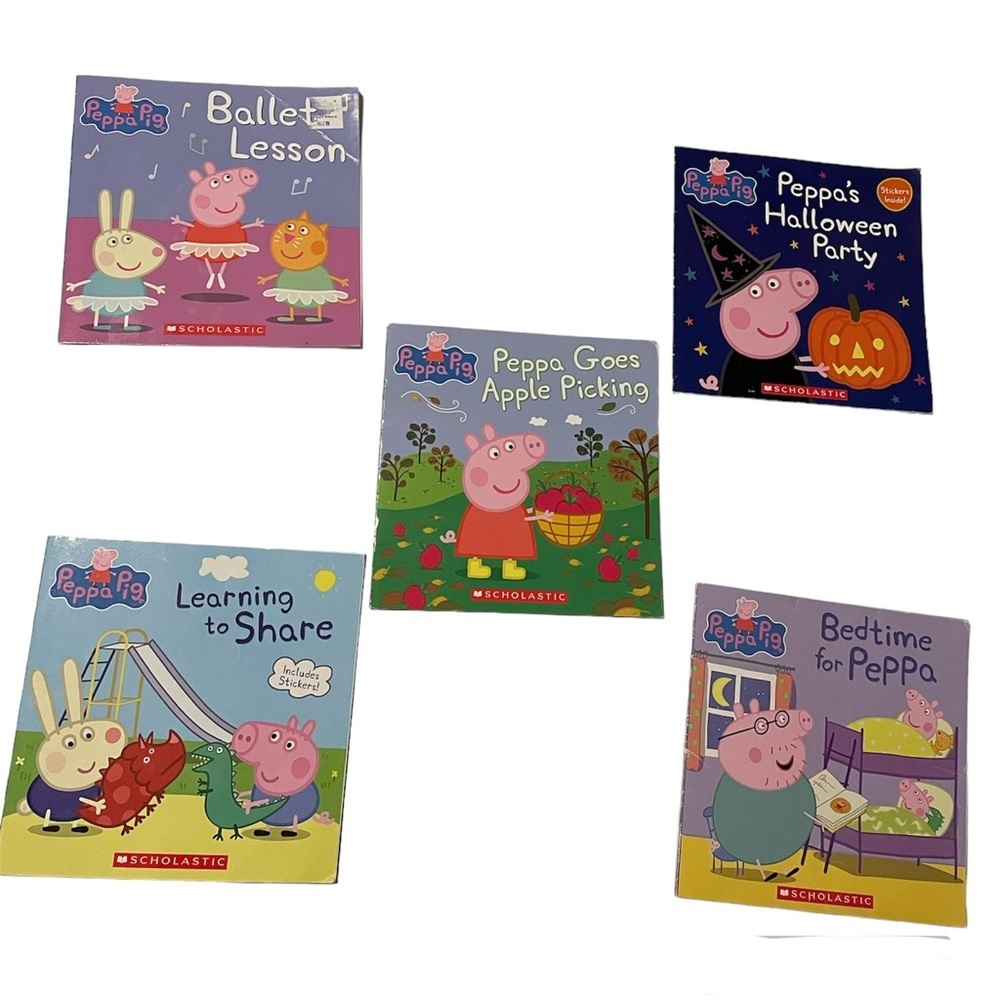 PEPPA PIG Book Series Lot of 5 Children's Books, by Elizabeth Schaefer Paperback